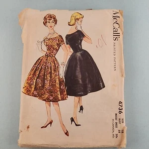 Abito vintage McCall's 4736 modello cucito corpetto aderente con gonna a campana 18 - Foto 1 di 3