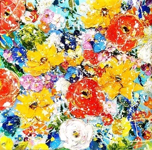 Poppy Painting Flower Original Art boho wall art Impasto Floral Painting Art - Picture 1 of 4