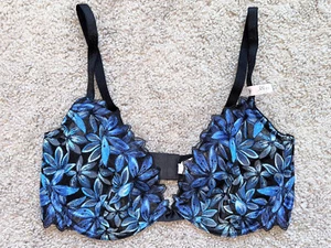 NWT VICTORIA'S SECRET VERY SEXY LOW CUT DEMI ZIGGY GLAM FLOWER BRA - 38DD - Picture 1 of 3