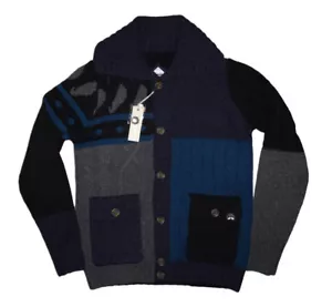 CARDIGAN DIESEL K-MIX MARINE/NOIR TAILLE L 100 % AUTHENTIQUE - Photo 1 sur 6