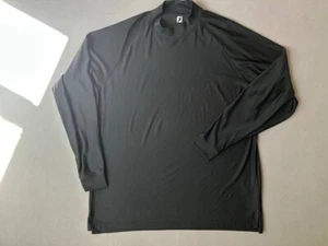 Footjoy FJ Mock Neck Shirt Mens Sz 2XL Black Long Sleeve Stretch Golf Turtleneck - Picture 1 of 6
