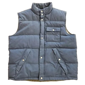Vintage Gänsedaunen gefütterte Outdoor Wandern Natur Jagd Weste Herren Large blau braun - Bild 1 von 7