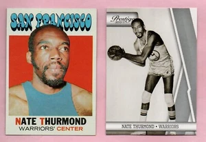 Lotto 2 carte Nate Thurmond 1972 e 2010 San Francisco Warriors nuove con etichette - Foto 1 di 2