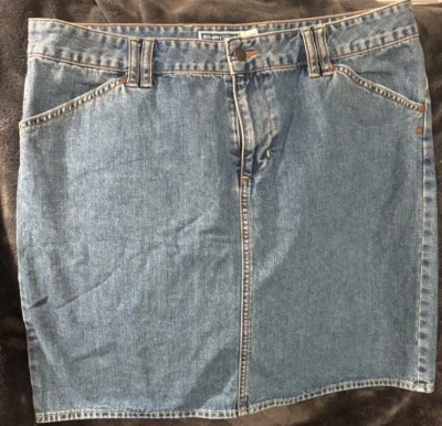 FALDA VAQUERA MUJER VIEJA AZUL MARINO 4 BOLSILLOS LIGERAMENTE DESGASTADA Foto 1 de 4