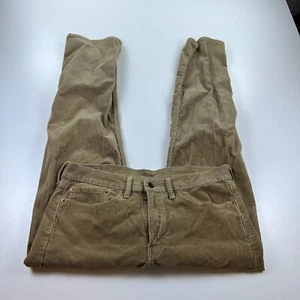 Levis 514 Corduroy Pants Mens 34x30 Brown Cotton Stretch Flat Front Casual - Picture 1 of 7
