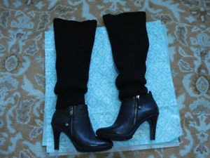 Felted leg warmers leggings black100% thick Merino Boiled wool warmers Women's - Picture 1 of 7