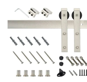 RELIABILT 78-in Satin Nickel Interior J-strap Single Barn Door Hardware Kit - Picture 1 of 5