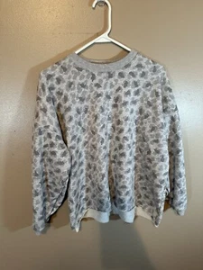 American Eagle Aerie Oversized Pullover Grey Gray Cheetah Size XXS - Picture 1 of 3