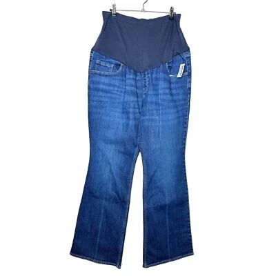 Old Navy Maternity Flare Full Panel Blue Denim Jeans Size 20 NWT MSRP $55 - Image 1 of 4