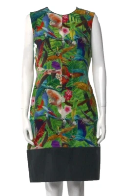 NWOT Altuzarra Silk Shift Dress Green Printed Sleeveless Crew Neck Midi M ($272) - Image 1 of 3