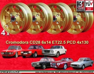 4 Cerchi Lancia Fulvia CD28 Design Felgen 6x14 gold wheels Jantes Oro - Picture 1 of 24