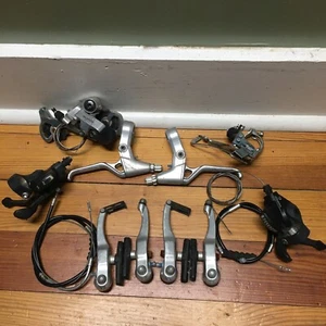 Vintage Shimano brake set 3-8 Derailleur MTB mountain bike cantilever Acera 31.8 - Picture 1 of 17