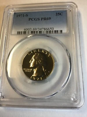 (E3) *** 1971 - S  PR 69 PCGS Washington Quarter *** - Image 1 of 2