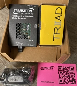 TRANSITION NETWORKS 1000BASE-X TO 1000BASE-T MEDIA CONVERTER (SGETF1029-111-NA) - Photo 1/9