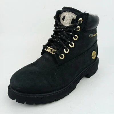 Timberland Champion 6" Boot Black Suede Boys Size 2 - Image 1 of 4