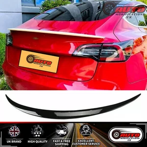 Tesla Model 3 Heck Kofferraum Spoiler Lippe Wing Splitter Body Kit Glanz Schwarz 2017+ - Bild 1 von 11