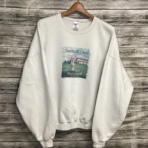 Vintage Precious Moments Sweatshirt Mens 2XL White JERZEES Crewneck Graphic 80s - Picture 1 of 8