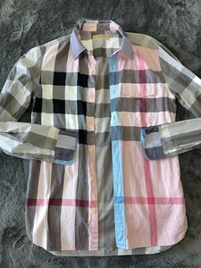AUTH Burberry Multicolor Dress Shirt Size Small - Picture 1 of 5