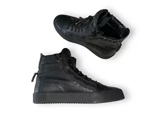 Giuseppe Zanotti High Top Leder Schnürschuhe alle schwarz Gr. 42 US 9 - Neu ohne Etikett - Bild 1 von 11