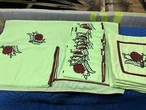 Japanese Cloth Placemats And Table Setting 5 Settings - Picture 1 of 4