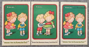 SKATING RINK TODDLER COMEDIC COMIC 1910 POSTCARD SET X 3 POSTCARDS - Picture 1 of 2