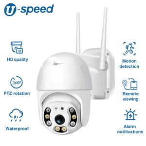 Cámara de vigilancia de audio bidireccional HD Wi-Fi PTZ inalámbrica para exteriores con detección de movimiento - Imagen 1 de 6