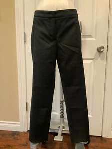 Luisa Cerano Black Dress Pants W/ Striped Waistband, Size 10 (US) 40(D) NWT! - Picture 1 of 11