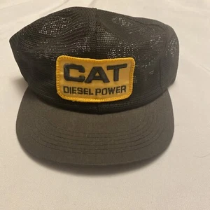VTG Full Mesh CAT Diesel Power Patch Snapback Hat Cap K-Brand USA RARE Black EUC - Picture 1 of 9