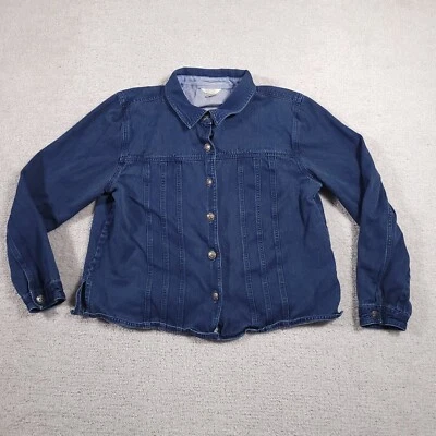 Christopher & Banks Jean Jacket Women's Large Long Sleeve Collared Western - Image 1 of 4