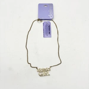 Claire’s Material Girl Gold Tone Pendant Necklace Retro 80s Style NWT - Picture 1 of 6