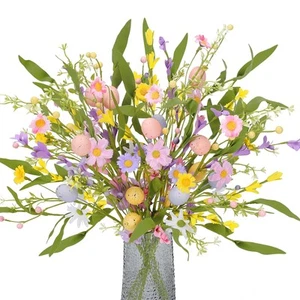 6 PCS 20 inch Easter Decorations Easter Egg Flowers Stem Artificial Spring Fl... - Picture 1 of 8