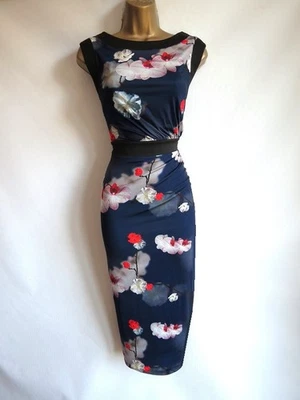Brand new Phase Eight navy floral wiggle pencil dress size 14 - Image 1 of 4