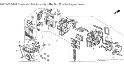 Unidad calefactora evaporador subconjunto original OEM 91-92 NSX 80210-SL0-A02 Foto 1 de 2