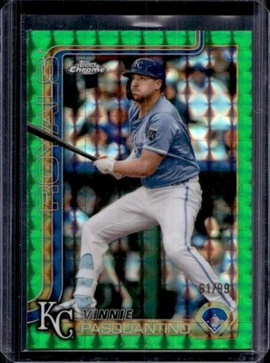 2025 Topps Chrome Vinnie Pasquantino Green Geometric Refractor #61/99 Royals - Image 1 of 2