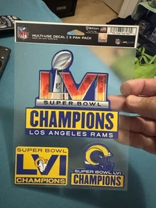 Los Angeles Rams Super Bowl LVI 3 Piece Pack Decal NFL LICENSED - Picture 1 of 1