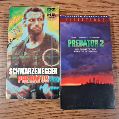 Predator 1 & 2 (VHS, 1987/1990) Arnold Schwarzenegger Sci-Fi 2 Video Tape Lot - Image 1 of 4
