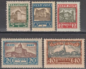 EDSROOM-20731 Estonia B15-B19 MNH 1927 Complete Semi Postal CV$10 - Picture 1 of 2