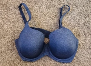 Ambrielle 42C Bra Everyday Full Coverage Underwire Back Closure Heather Blue EUC - Picture 1 of 5