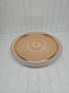 Vintage Copper Tone Lazy Susan Tray Footed - Picture 1 of 3