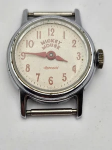 Vintage Ingersoll Mickey Mouse Mechanical Watch Winds and Ticks - Picture 1 of 5