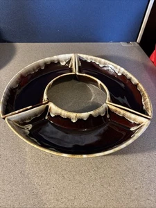 Pfaltzgraff #130 Brown Drip Glaze Crescent Set Lazy Susan replacement pieces - Picture 1 of 6