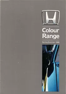 Honda Colour & Trim 1988 UK Market Foldout Brochure Civic CRX Accord Legend - Picture 1 of 2