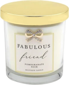 Fabulous Friend Pomegranate Noir Boutique Jar Candle with Bow Embellishment - Picture 1 of 3