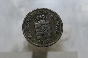 GERMANY SAXONY 1/2 GROSCHEN 1851 B49 #K5297 - Picture 1 of 2
