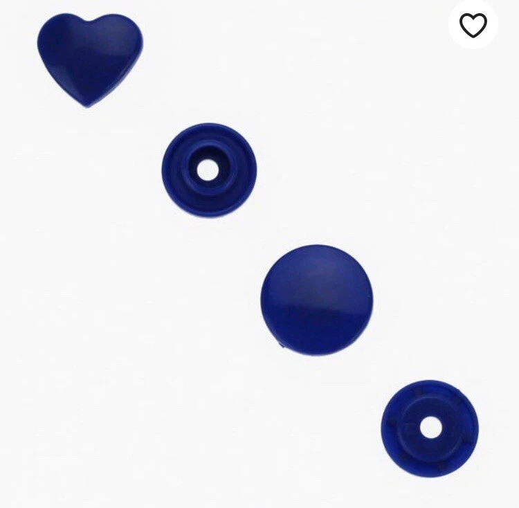 100 Size 20 Light Navy B58 KAM Snaps Hearts Bibs Diapers FREE SHIPPING To US - Image 1 of 1