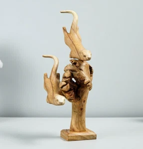 Wooden Otter Sculpture, Cute Animal, Swimming, Decor, Natural, Christmas Gifts - Picture 1 of 8