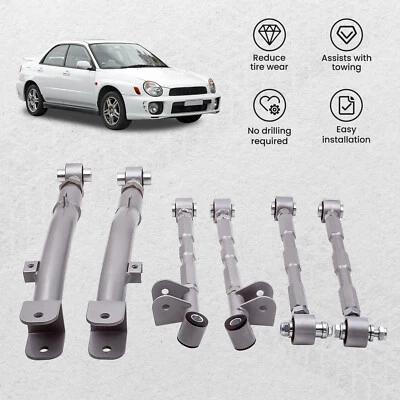 6pcs Rear Suspension Control Trailing Arm Kit for Subaru Impreza WRX 2002-2007 - Image 1 of 4