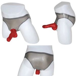 Latex Rubber Smoke Grey Masquerade Halloween Cosplay Party shorts pants Suit - Picture 1 of 1