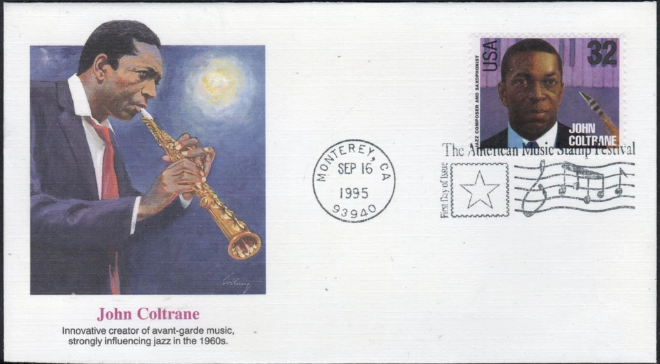 Us Scott #2991, "John Coltrane", 32 cent FDC - Image 1 of 1