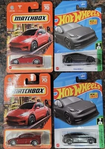 Hot Wheels & Matchbox Tesla Model Y Lot of 4 - Picture 1 of 4